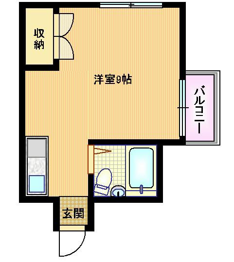 ロイヤルハイム(ワンルーム/4階)の間取り写真