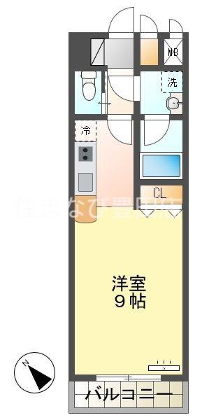 すまいるライフ浄水(ワンルーム/4階)の間取り写真