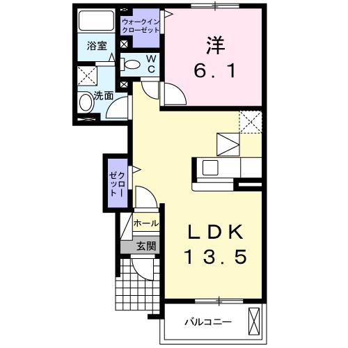 メゾン ラ・フレーシュ(1LDK/1階)の間取り写真