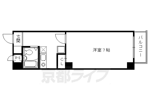 アーバンハウスA&U II(1K/4階)の間取り写真