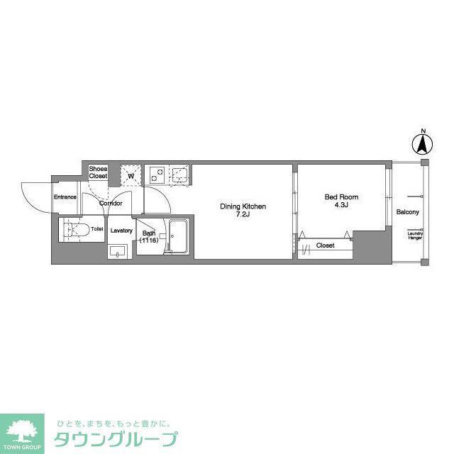 DAFFITTO錦糸町(1DK/13階)の間取り写真