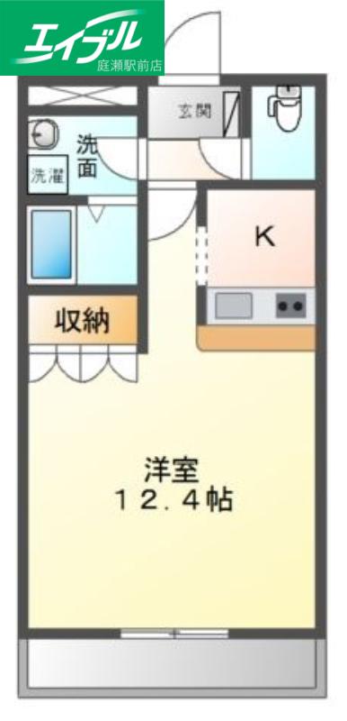 タウニーエンジェル・K(1K/2階)の間取り写真