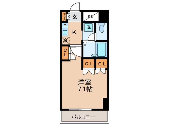 プレサーブ・K(1K/5階)の間取り写真