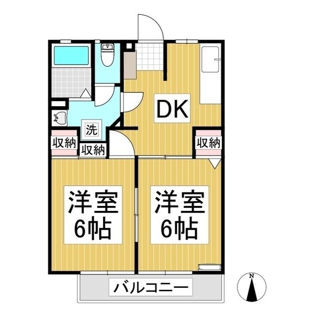 ハイツフォレスト(2DK/1階)の間取り写真