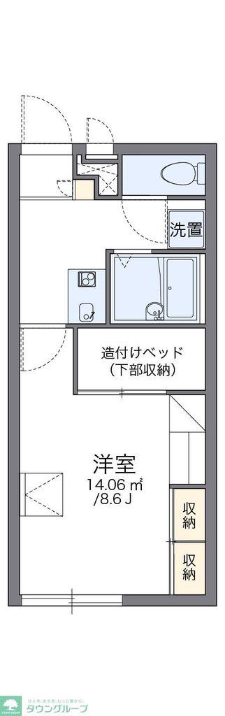 レオパレス仙台南II(1K/2階)の間取り写真