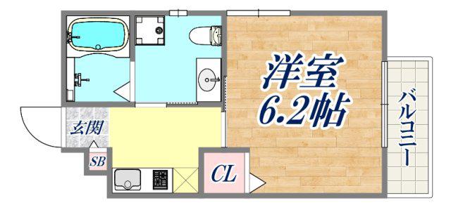MIRAIE長田(1K/1階)の間取り写真