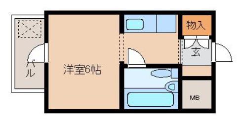 万葉ハイツ(ワンルーム/4階)の間取り写真