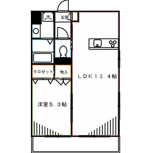 グランドーレ(1LDK/2階)の間取り写真