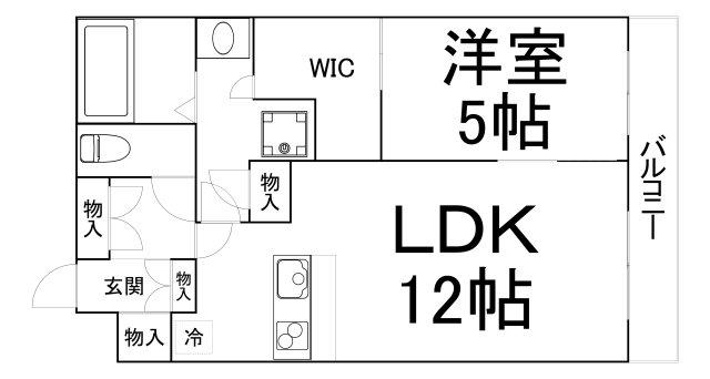 CASA FELICE(1LDK/8階)の間取り写真