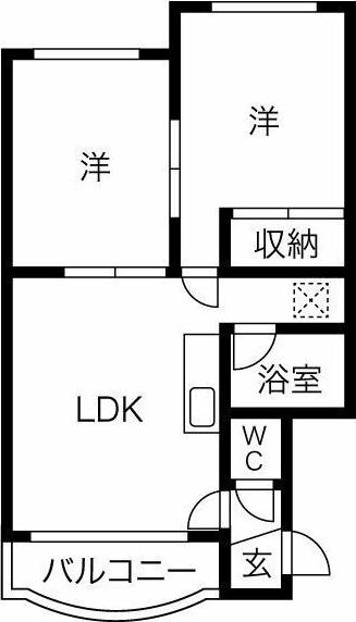 ハイムカトレアA(2LDK/3階)の間取り写真