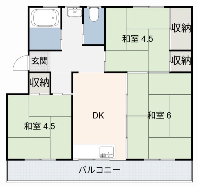 まゆみマンション(3DK/2階)の間取り写真