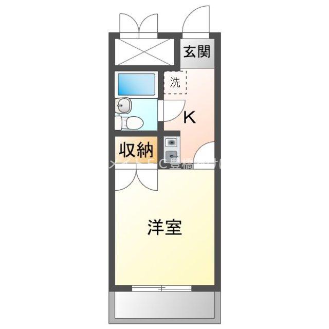 NK豊橋(1K/3階)の間取り写真