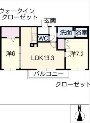プリマヴェーラ(2LDK/2階)の間取り写真