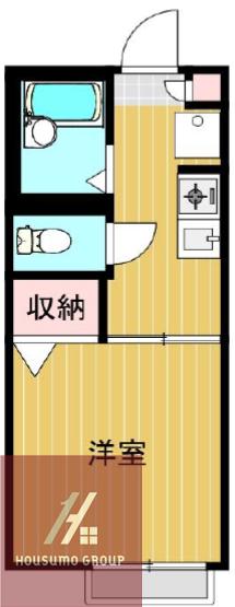マンハイム(1K/1階)の間取り写真