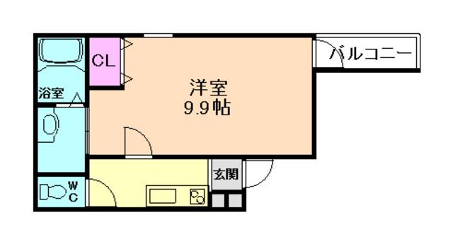 フジパレス三津屋V番館(1K/3階)の間取り写真