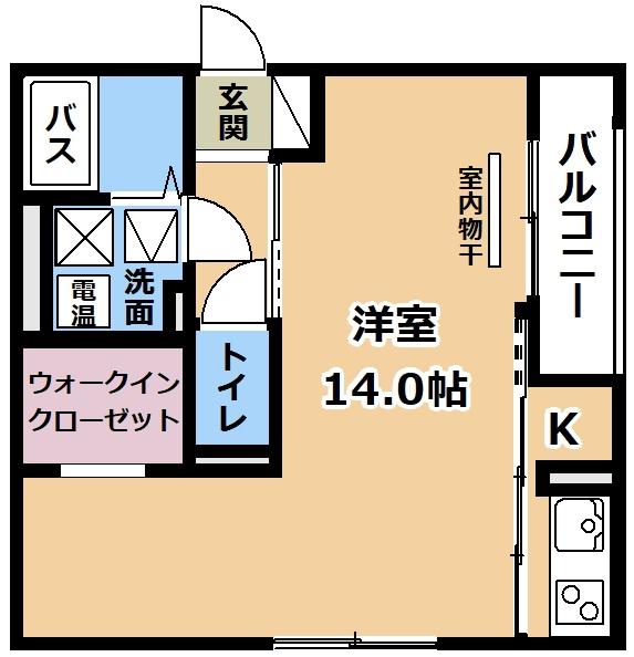 リヴェール(ワンルーム/1階)の間取り写真