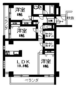マジェスコート(3LDK/4階)の間取り写真
