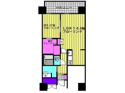 プライムメゾン照葉(1LDK/9階)の間取り写真