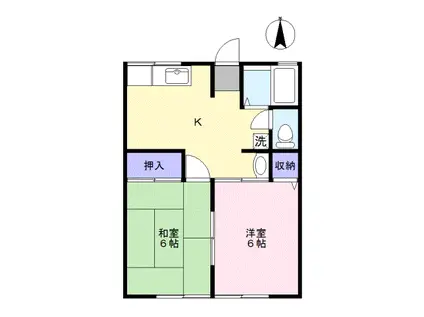 コーポ桜瀬(2K/1階)の間取り写真