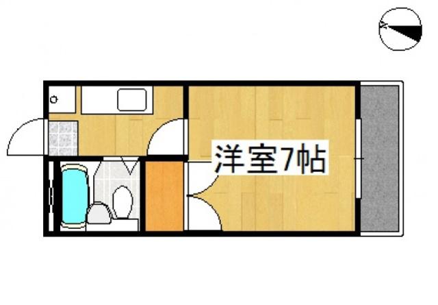 マンションハピネス(1K/3階)の間取り写真