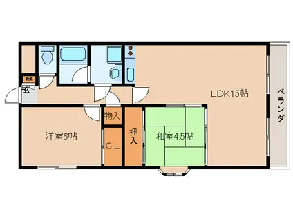 ヴェルドミール(2LDK/3階)の間取り写真