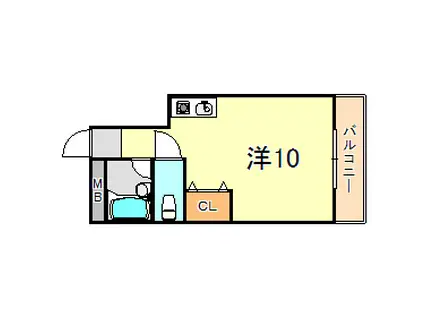 ココバレー(ワンルーム/4階)の間取り写真