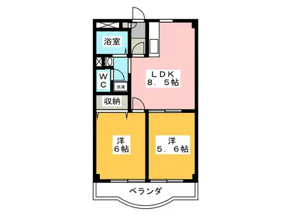 ヴィラパークメイト(2LDK/3階)の間取り写真