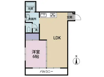 ドムス富士(1LDK/4階)の間取り写真