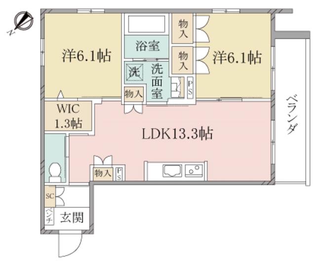 ヘーベルヴィレッジ上板橋(2LDK/3階)の間取り写真