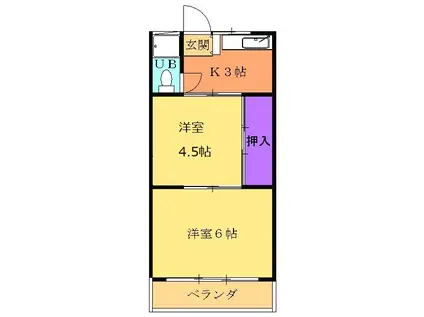 丸和ビル(2K/4階)の間取り写真