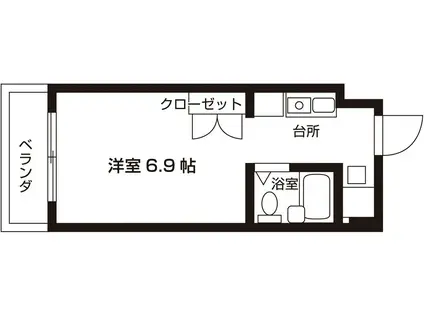 アーバンクレスト岳見(ワンルーム/3階)の間取り写真