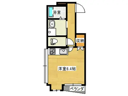 益山ビル(ワンルーム/2階)の間取り写真