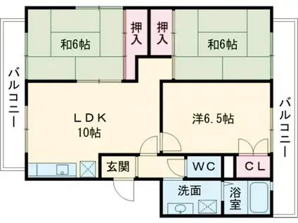 スカイマンション日吉(3LDK/4階)の間取り写真