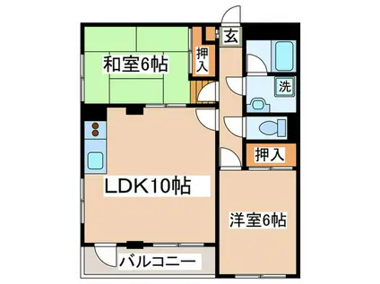 メゾン中和田(2LDK/2階)の間取り写真