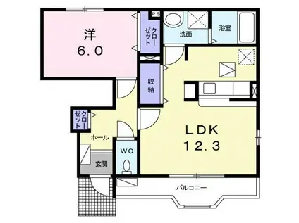 ブライト・ジール(1LDK/1階)の間取り写真