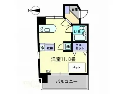 R-RESIDENCE TAKAMATSU(ワンルーム/6階)の間取り写真