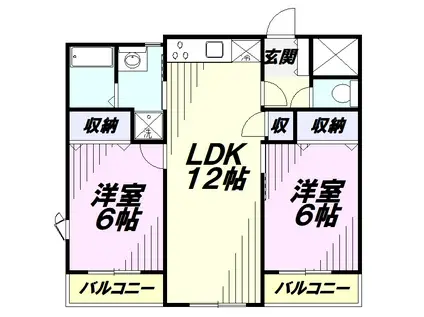 メゾン・ドゥ・ソレイユ(2LDK/3階)の間取り写真
