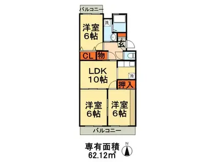 ロイヤルコートおゆみ野(3LDK/3階)の間取り写真