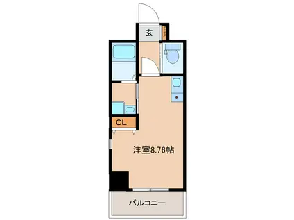 LUNA仙台東口(ワンルーム/11階)の間取り写真