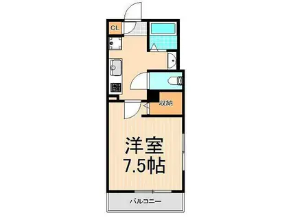 エルスタンザ東綾瀬DEUX(1K/1階)の間取り写真