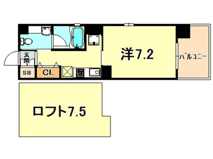 SANKOグランフーテージ(1K/7階)の間取り写真