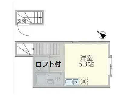 レジデンス高田馬場(ワンルーム/2階)の間取り写真