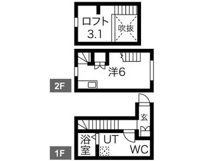 LE COCON 新川町II(ワンルーム/1階)の間取り写真