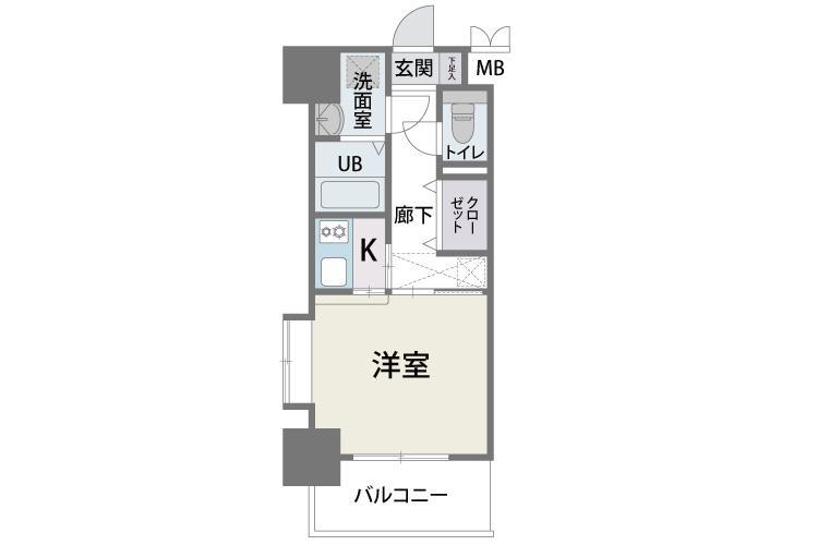 CAVANA天神(1K/14階)の間取り写真