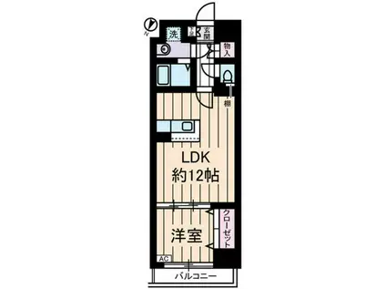 YAYOI COURT(1LDK/4階)の間取り写真