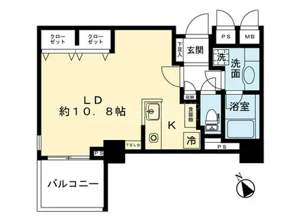 リシェ大井(ワンルーム/3階)の間取り写真