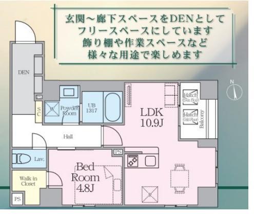 アーバン二長町(1LDK/4階)の間取り写真
