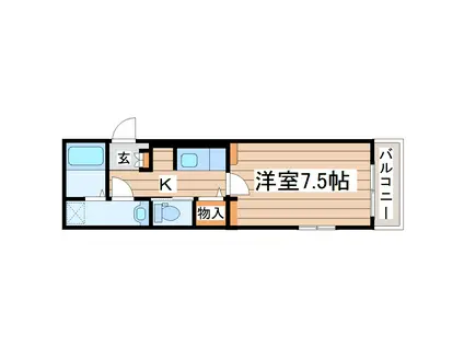 CHALIAPIN長町南(1K/1階)の間取り写真