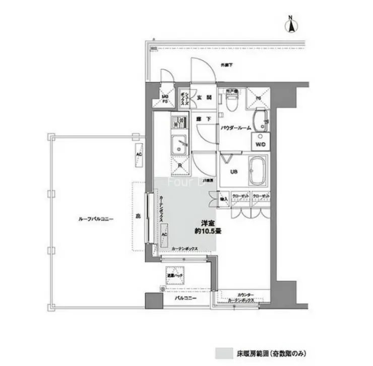 コンフォリア芝公園 5階階 間取り