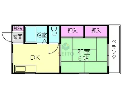 ハイツ小池(1DK/3階)の間取り写真